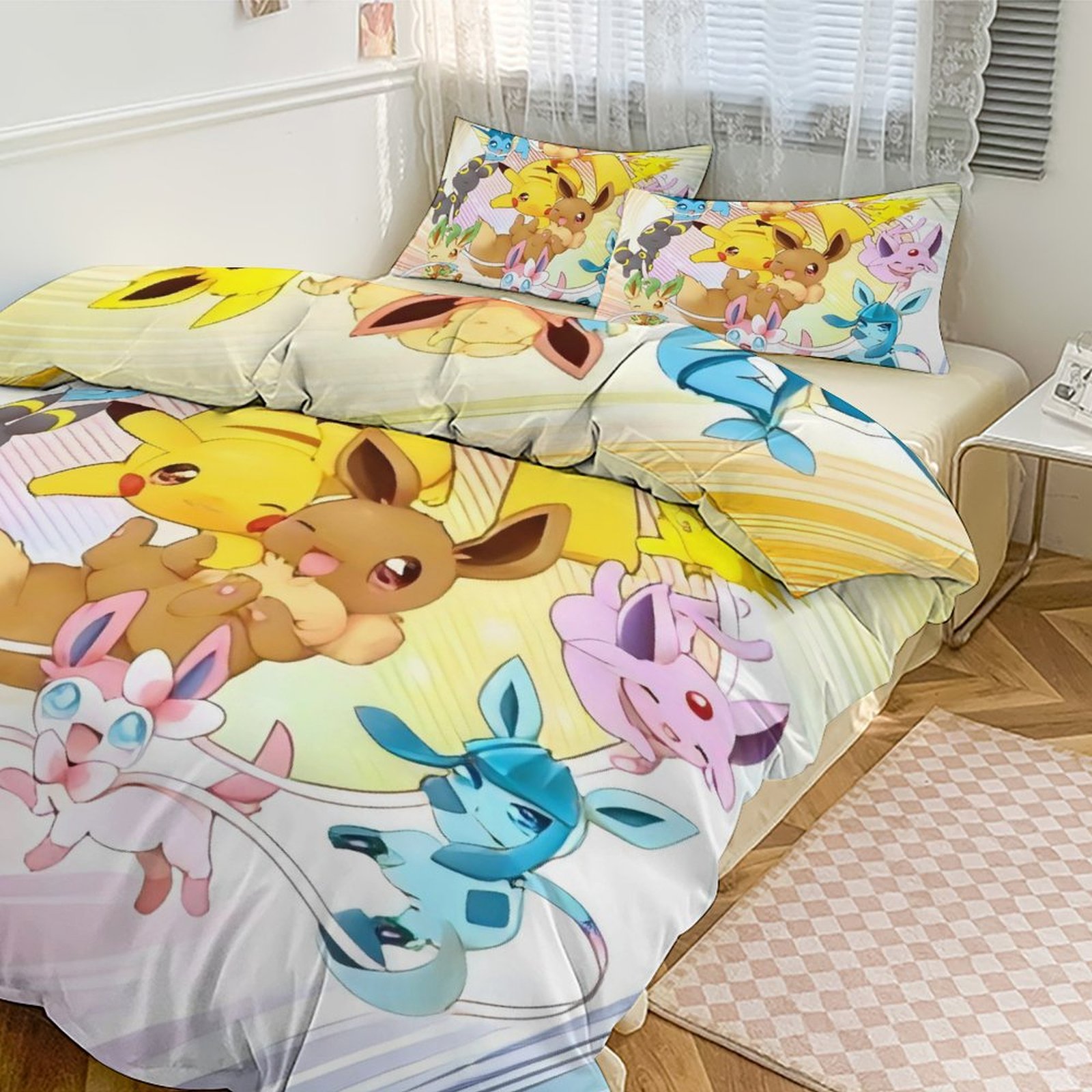 Twin Size Bedding Sets Pokemon Bedding Set for Kids Pokemon Merch Anime Room Decor